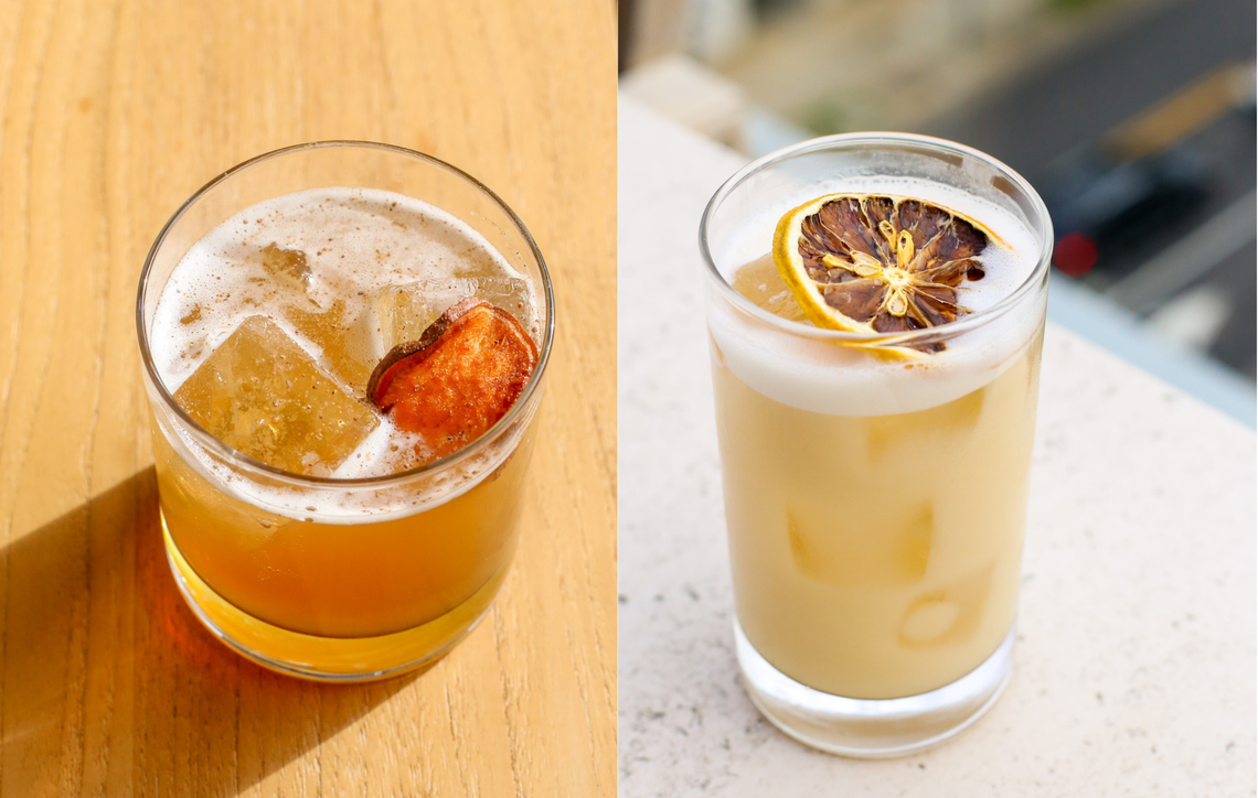 Root Awakening (left) and Fair-apeutic (right) are two N.C. State Fair-themed cocktails at The Willard in downtown Raleigh only from Oct. 13 through the 23.