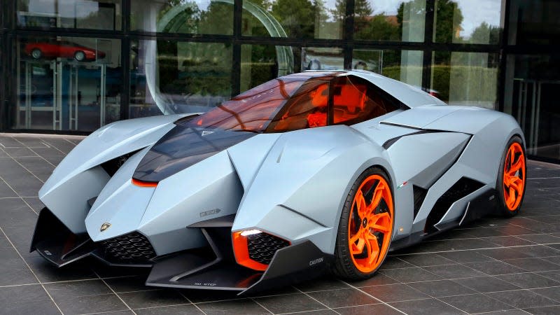 A photo of a one-off Lamborghini supercar. 