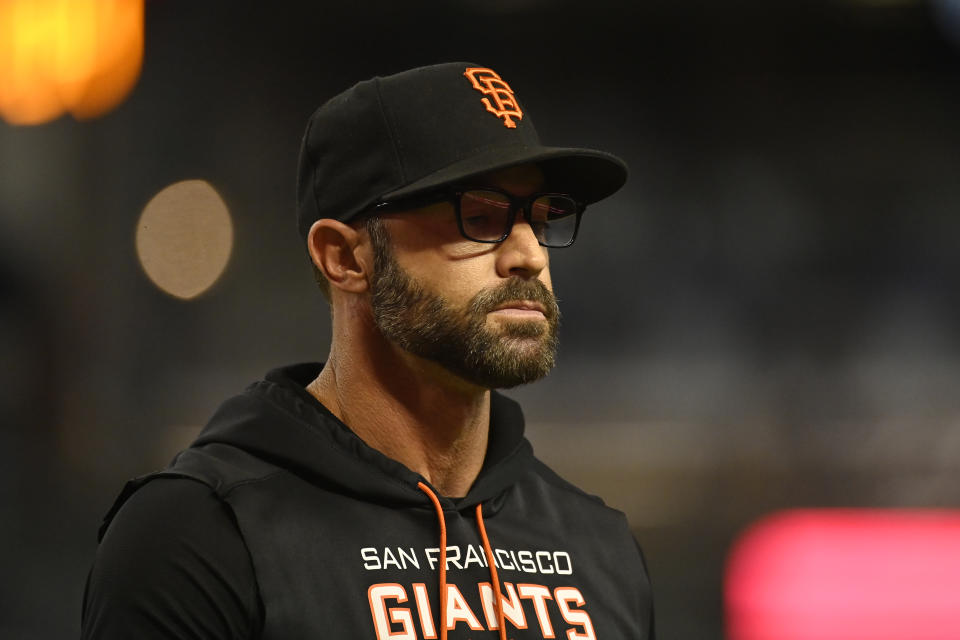 Giants manager Gabe Kapler has seen his team slide since the all-star break. (Photo by Kelsey Grant/Getty Images)