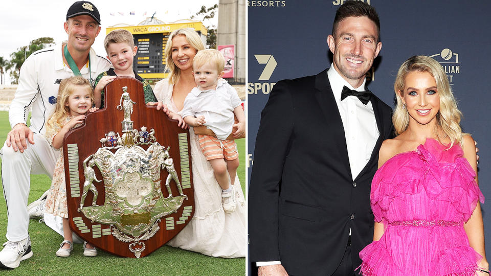 Shaun Marsh, pictured here with his wife and children.