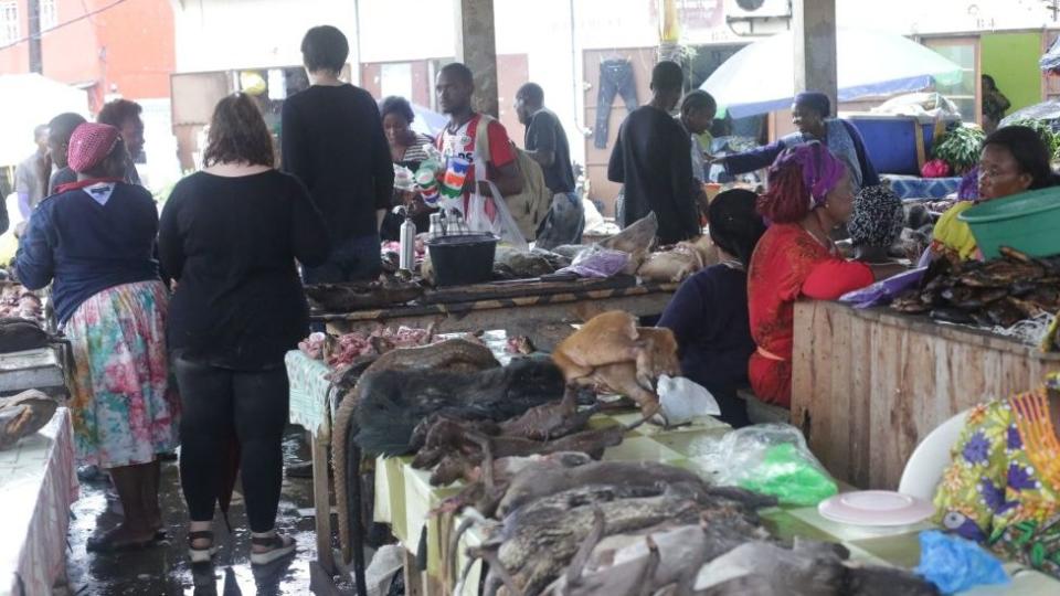 Mercado de animales salvajes.