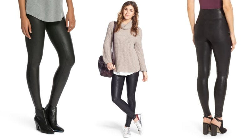 Let out your inner fashionista with faux leather leggings.