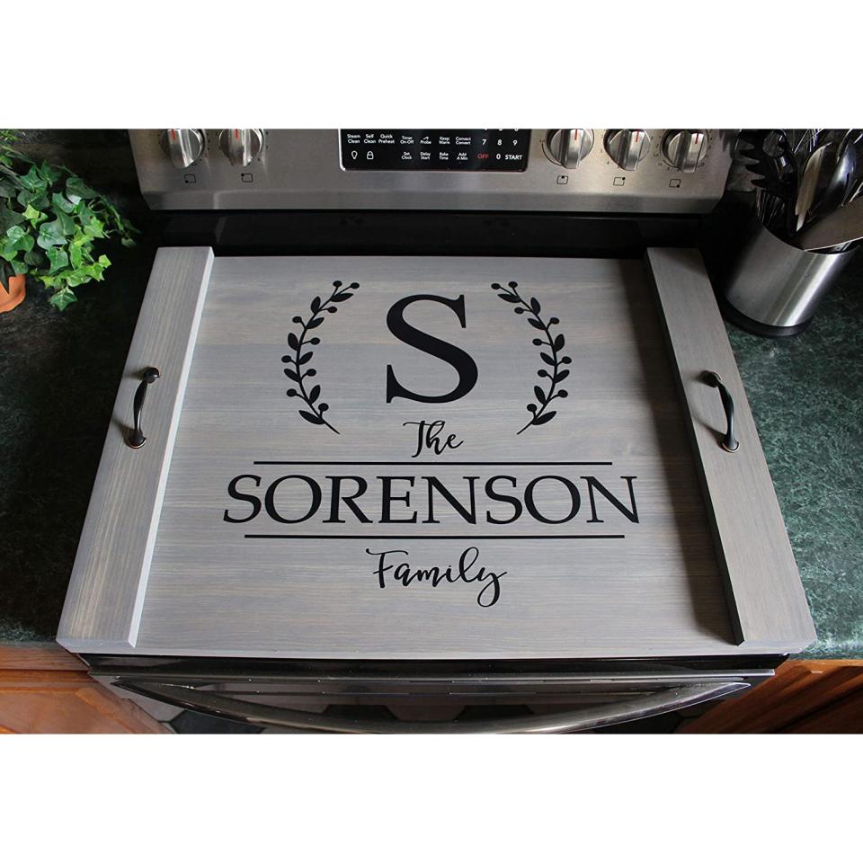 Stove Top Cover with Personalized Carving