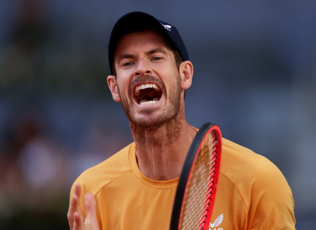 Frustration: Andy Murray remained out-of-sorts against Andrea Vavassori in Madrid  (Getty Images)