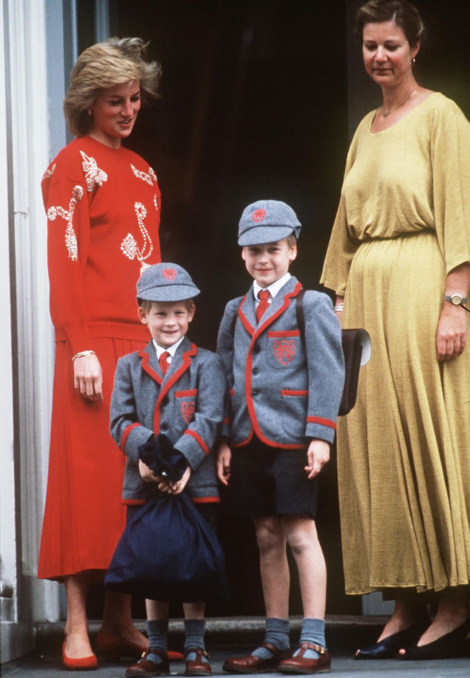 Prince Harry is pictured beaming on his first day of school in 1989. Photo: Getty Images