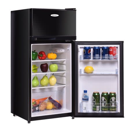 Costway 2 Doors 3.4 cu ft. Unit Stainless Steel Compact Mini Refrigerator Freezer Cooler (Walmart / Walmart)