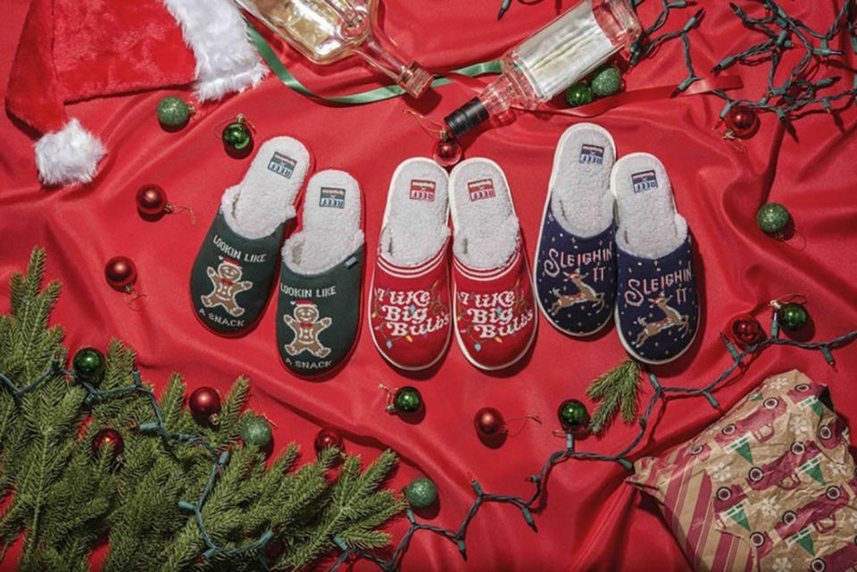 Selections from the Reef x Tipsy Elves holiday slipper collection. - Credit: Courtesy of Reef