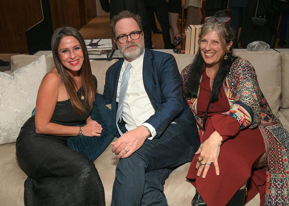 Soleil Moon Frye, Rainn Wilson, and Holiday Reinhorn attend CORE's Pre-Oscars Benefit: An Evening Supporting Communities In Crisis at Ross House on March 05, 2024 in Los Angeles, California.