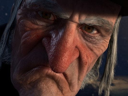 Ebenezer Scrooge in Disney’s “A Christmas Carol”.