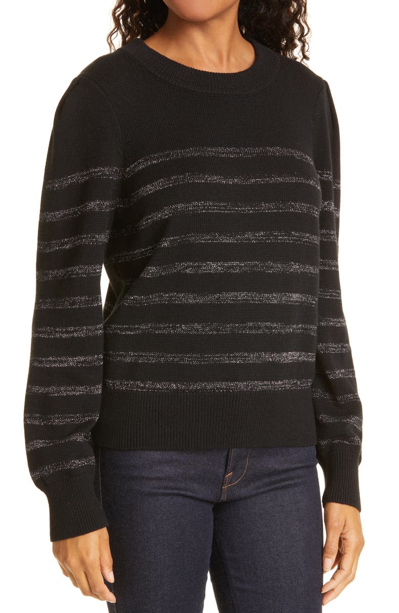 Rails Allegra Metallic Stripe Cotton & Cashmere Sweater. Image via Nordstrom.