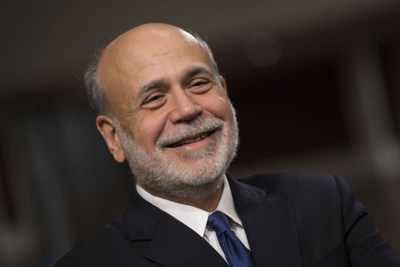 Former Federal Reserve Chair Ben Bernanke awaits to be awarded the Paul H. Douglas Award for Ethics in Government during a ceremony on Capitol Hill in Washington, D.C., on November 7, 2017. Bernanke became Fed chief on February 1, 2006. File Photo by Kevin Dietsch/UPI