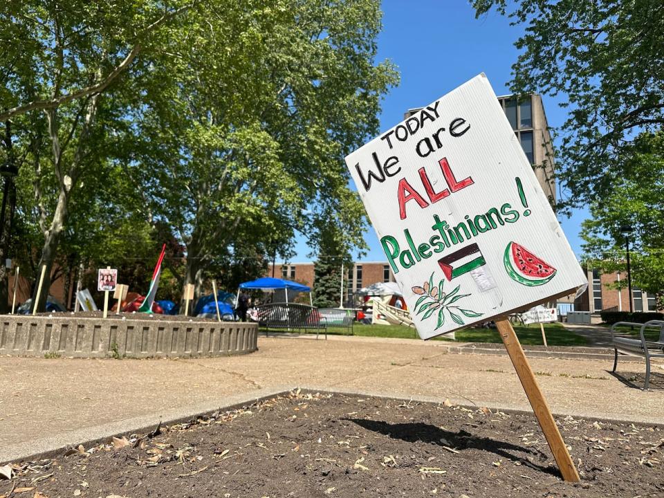 Students have been camped on the University of Windsor campus since Friday. Students say they will stay until University of Windsor officials meets with them about their demands for divestments. 