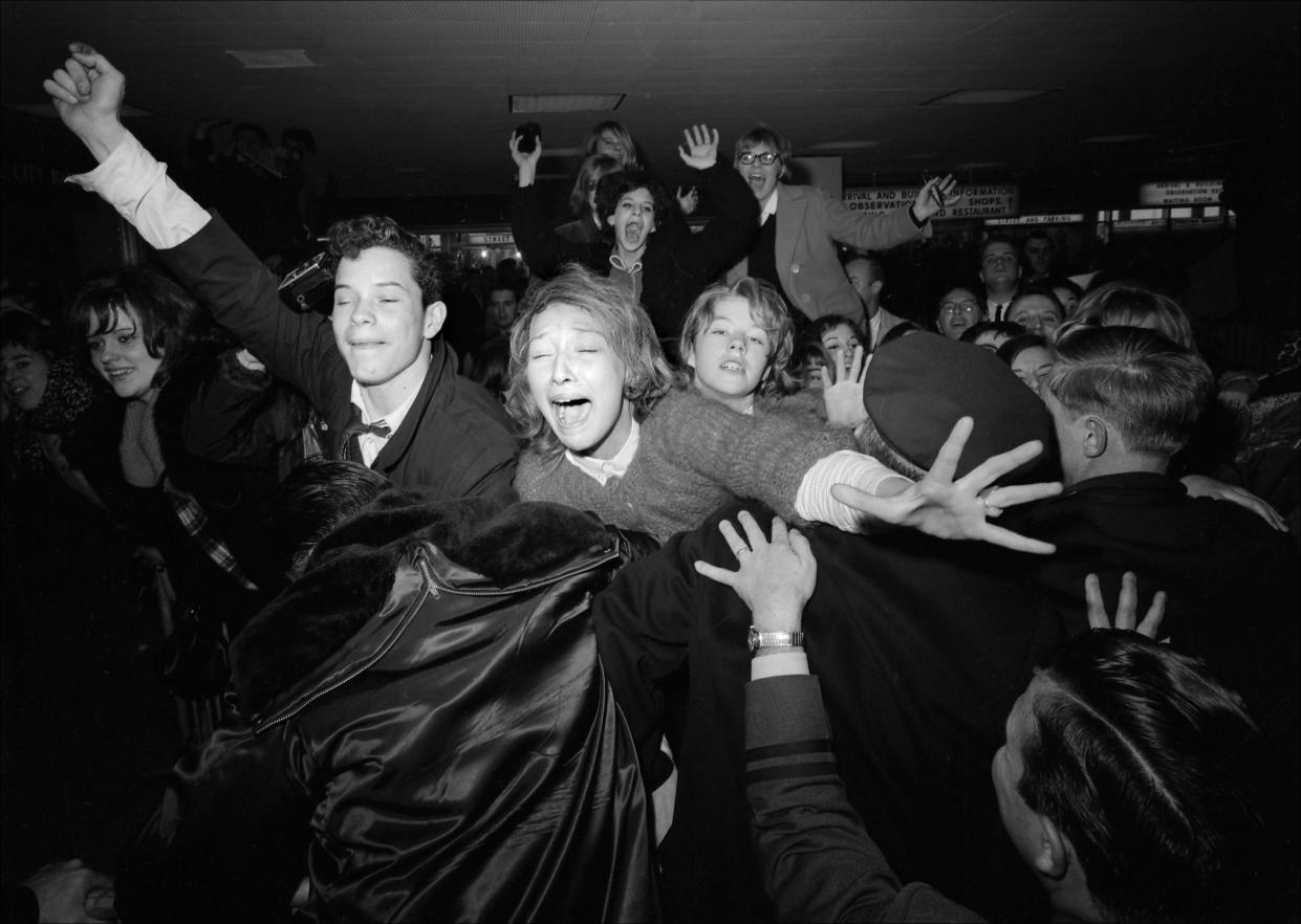 Beatles fans at JFK airport