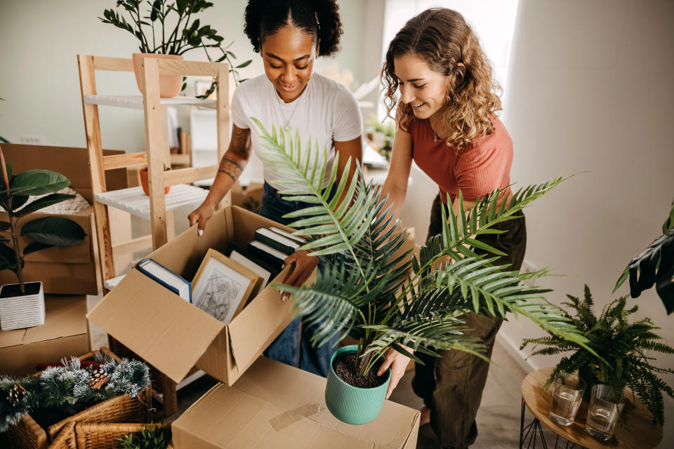 Couple moving into their home