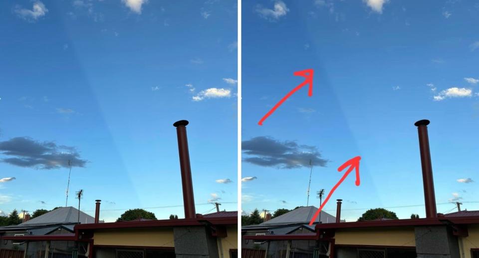 The combination of crepuscular rays and anti-crepuscular rays produced an unusual light phenomenon at Tenterfield. Source: Facebook/Bureau of Meteorology Radar Fan Club