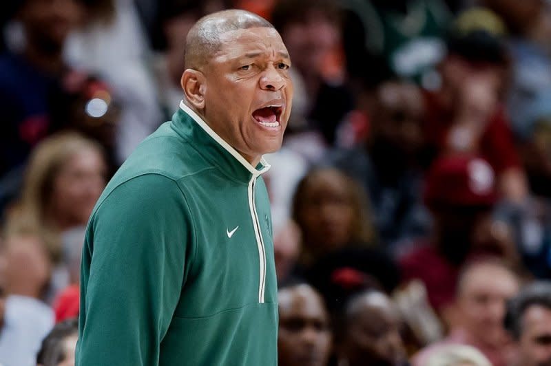 Milwaukee Bucks head coach Doc Rivers cited a "horrendous streak" of injuries that have impacted his teams in recent postseasons. Photo by Erik S. Lesser/EPA-EFE