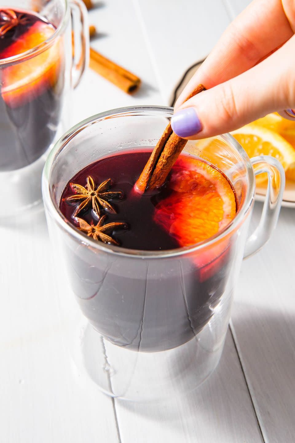 <p>It's not Christmas time without at least one batch of mulled wine. Lucky for you, this simple recipe couldn't be easier: Just combine a bottle of red wine with some wintery spices, brandy, honey, and orange slices, then let it simmer—and prepare for coziness.</p><p><strong>Get the recipe at <a href="https://www.delish.com/cooking/recipe-ideas/a23364385/mulled-wine-recipe/" rel="nofollow noopener" target="_blank" data-ylk="slk:Delish;elm:context_link;itc:0;sec:content-canvas" class="link ">Delish</a>.</strong> </p>