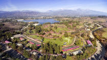 <p>The Los Angeles’ Olympic bid committee rendering shows how mountain biking at Frank G. Bonelli Park would look after receiving an Olympics-style makeover. (Photo: Courtesy LA 2024) </p>