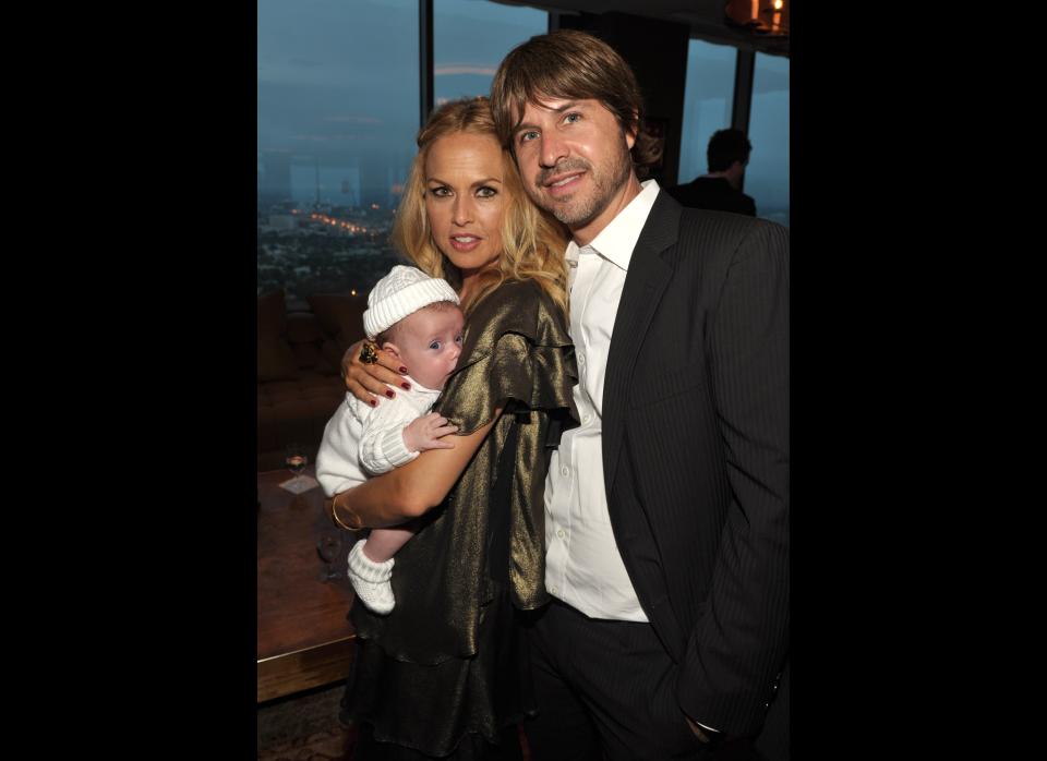 Rachel Zoe and her husband Rodger Berman show off their brand new son Skyler Morrison at the "InStyle's Dinner With A Designer" for Rachel Zoe at Soho House in West Hollywood, California.  
