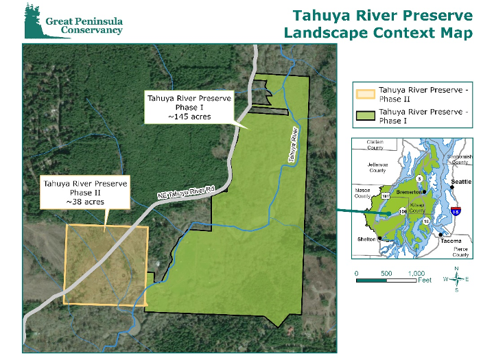 The scope of the Tahuya River Preserve, a 183-acre land acquired by the Great Penunsulay Conservancy.