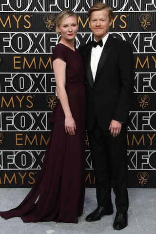 <p>Matt Baron/BEI/Shutterstock</p> Kirsten Dunst and Jesse Plemons at the 2023 Emmys.