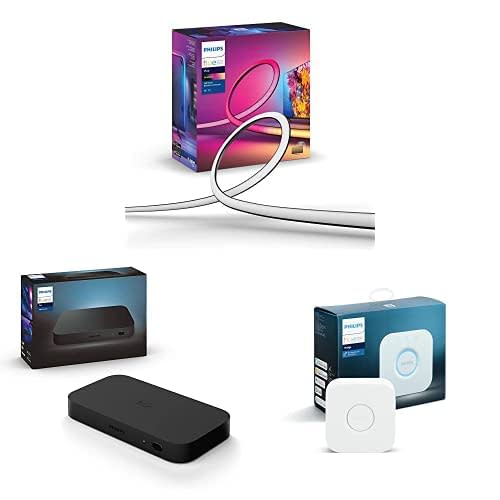 Philips Hue Play Gradient 75" TV LED Backlight Lightstrip Bundle (HDMI Sync Box + Lightstrip +…