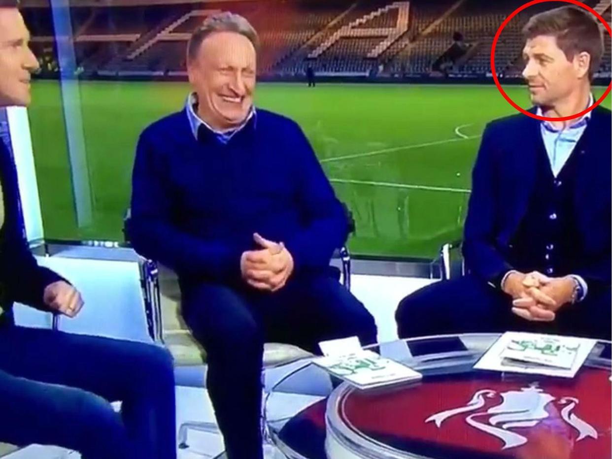 The former Liverpool captain looked thoroughly unimpressed: BT Sport/Screengrab