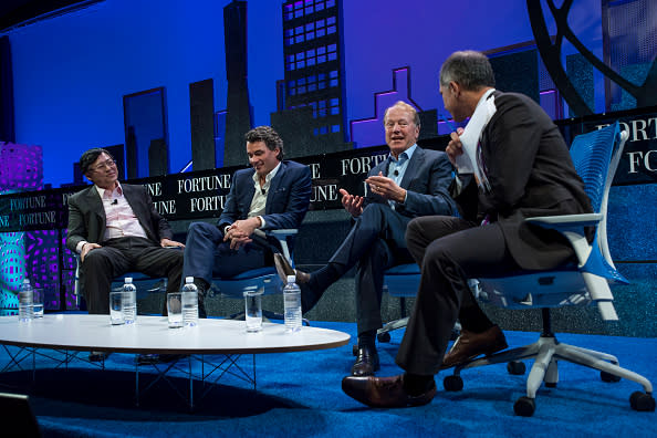 The Fortune forum gathers Global 500 CEO’s and innovators, builders, and technologists from some of the most dynamic, emerging companies all over the world to facilitate relationship building at the highest levels. (David Paul Morris/Bloomberg via Getty Images)