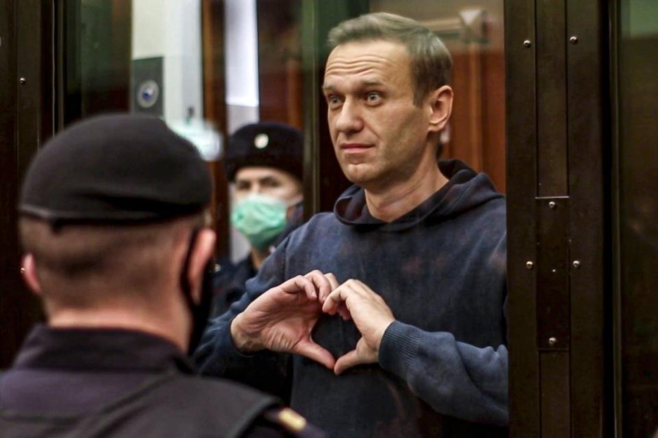 Alexei Navalny at Moscow court hearing in February 2021 (Moscow City Court)