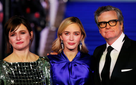 Actors Emily Mortimer, Emily Blunt and Colin Firth attend the European premiere of "Mary Poppins Returns" in London, Britain December 12, 2018. REUTERS/John Sibley