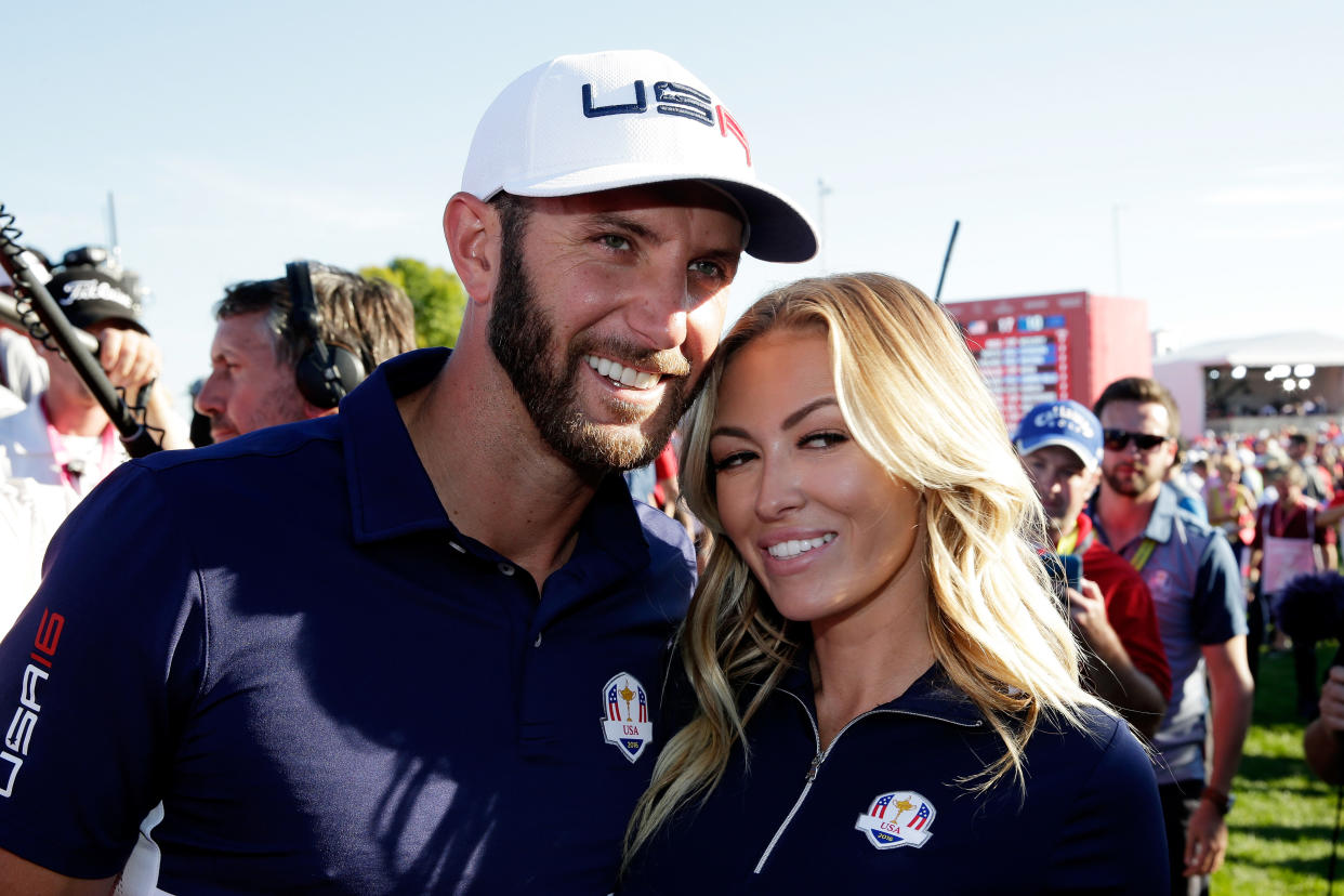 Dustin Johnson and Paulina Gretzky at the 2016 Ryder Cup tourney on Oct. 2, 2016, in Chaska, Minn. (Photo: Sam Greenwood/Getty Images)