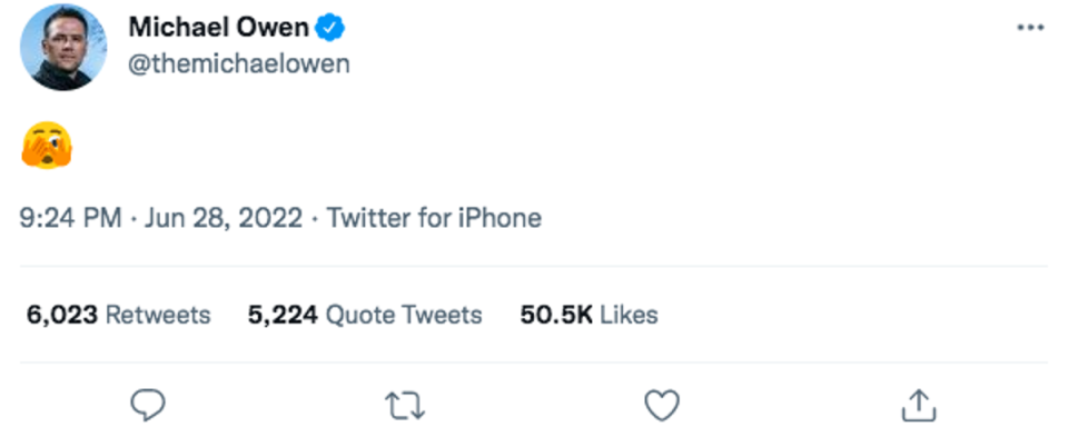 Michael Owen reacts to daughter Gemma’s appearance on Love Island (Twitter)