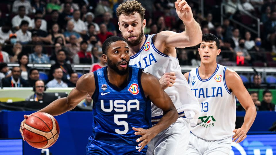 Mikal Bridges led the US in scoring. - Sherwin Vardeleon/AFP/Getty Images