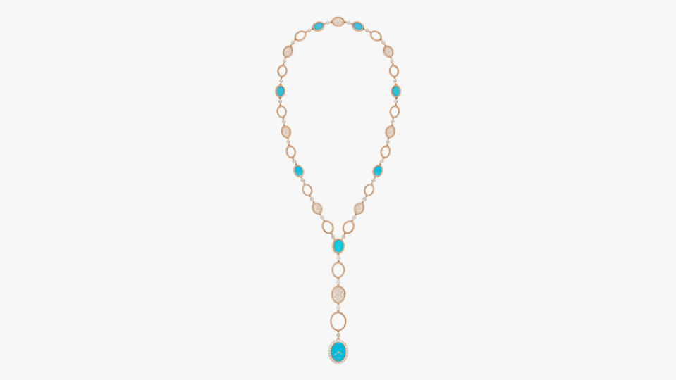 Piaget Gold, Turquoise and Diamond Palace Decor Necklace