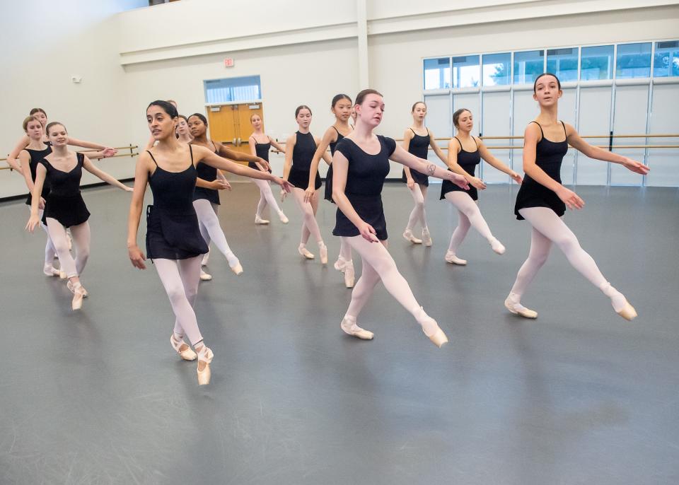 Lafayette Ballet Theatre dancers rehearsal for the Nutcracker. Saturday, Nov. 19, 2022.