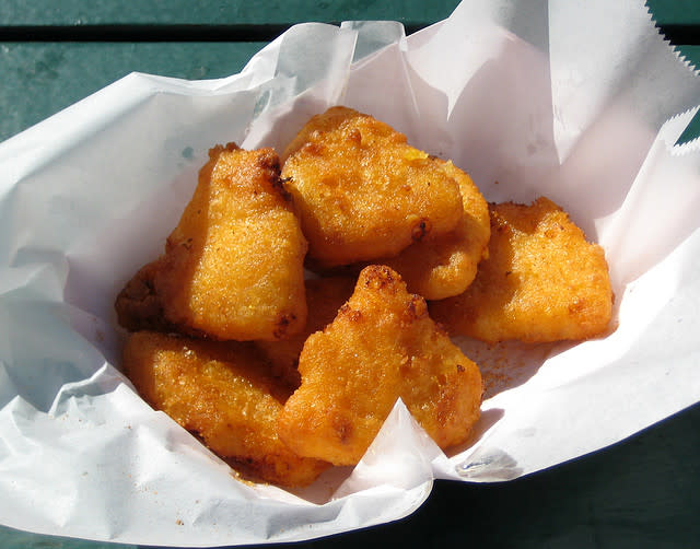 <b>Oklahoma: Deep-Fried Mac and Cheese</b> A popular state fair food, this deep-fried delicacy is filled with oozy mac and cheese.<br> <br> (Image courtesy <a href="http://www.flickr.com/photos/jenstacey/2945559250/" rel="nofollow noopener" target="_blank" data-ylk="slk:JenStacey/Flickr;elm:context_link;itc:0;sec:content-canvas" class="link ">JenStacey/Flickr</a>)