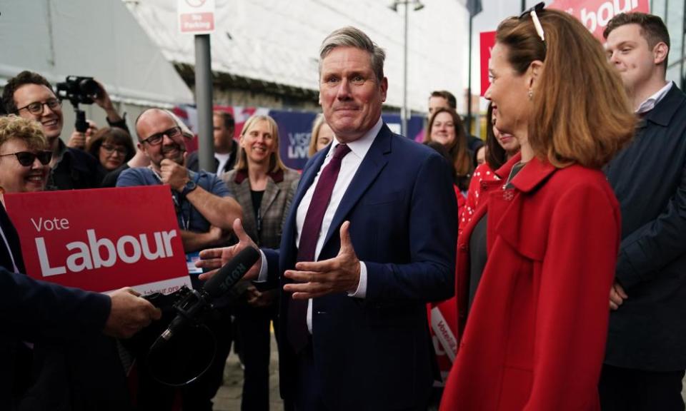 Keir Starmer arriving at the party conference in Liverpool.