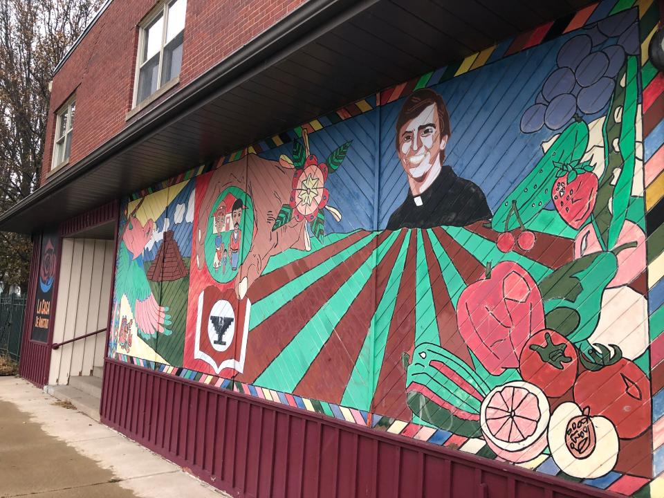A mural, painted in 1995, marks the front of La Casa de Amistad's prior home on Meade Street in South Bend, as seen on Dec. 9, 2012. La Casa sold the building to a private owner in early 2022.