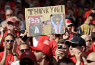 <p>Arsenal’s fans hold photos of Arsenal manager Arsene Wenger before the English Premier League soccer match between Arsenal and Burnley at the Emirates Stadium in London, Sunday, May 6, 2018. The match is Arsenal manager Arsene Wenger’s last home game in charge after announcing in April he will stand down as Arsenal coach at the end of the season after nearly 22 years at the helm. (AP Photo/Matt Dunham) </p>