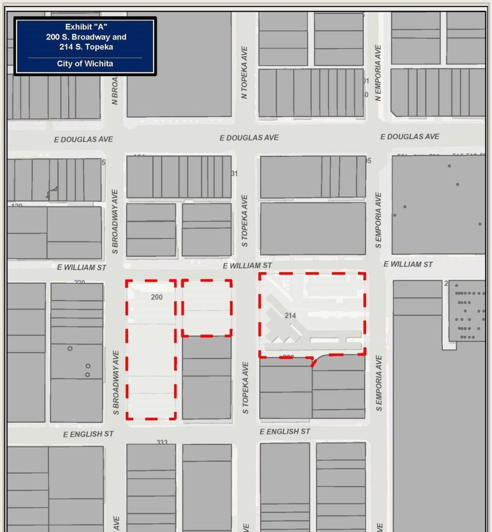 The first phase of Wichita Biomedical Campus will be built on an L-shaped parcel at Broadway and William, and future development will come to Topeka and William after the city’s transit center leaves.