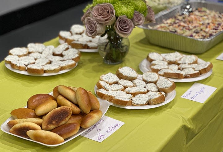 Ukrainian delicacies were offered to refugees Saturday at the Hill Country Bible Church.