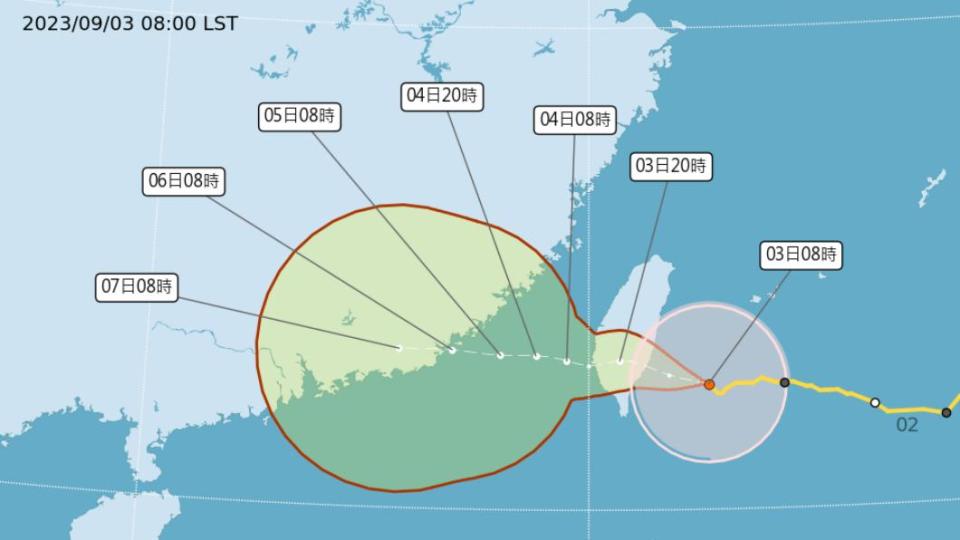 海葵颱風路徑。（圖／氣象局）