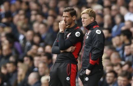 Britain Soccer Football - Tottenham Hotspur v AFC Bournemouth - Premier League - White Hart Lane - 15/4/17 Bournemouth manager Eddie Howe and assistant manager Jason Tindall Action Images via Reuters / Paul Childs Livepic
