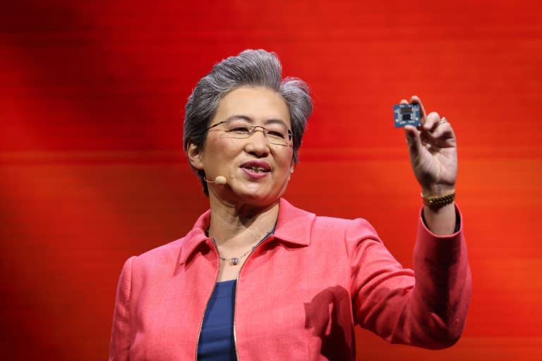 AMD CEO Lisa Su unveiled the chip giant's latest line of products during a keynote speech at Computex 2024 in Taipei (I-Hwa CHENG)