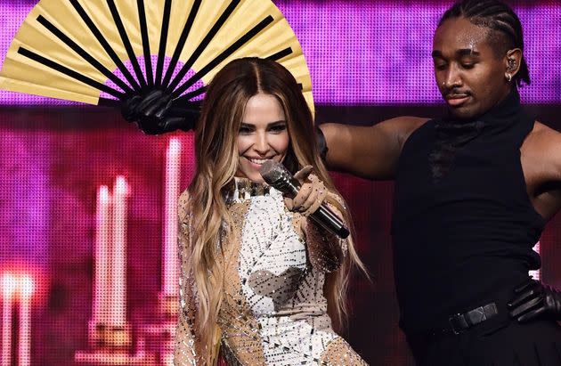 Cheryl on stage in London last month