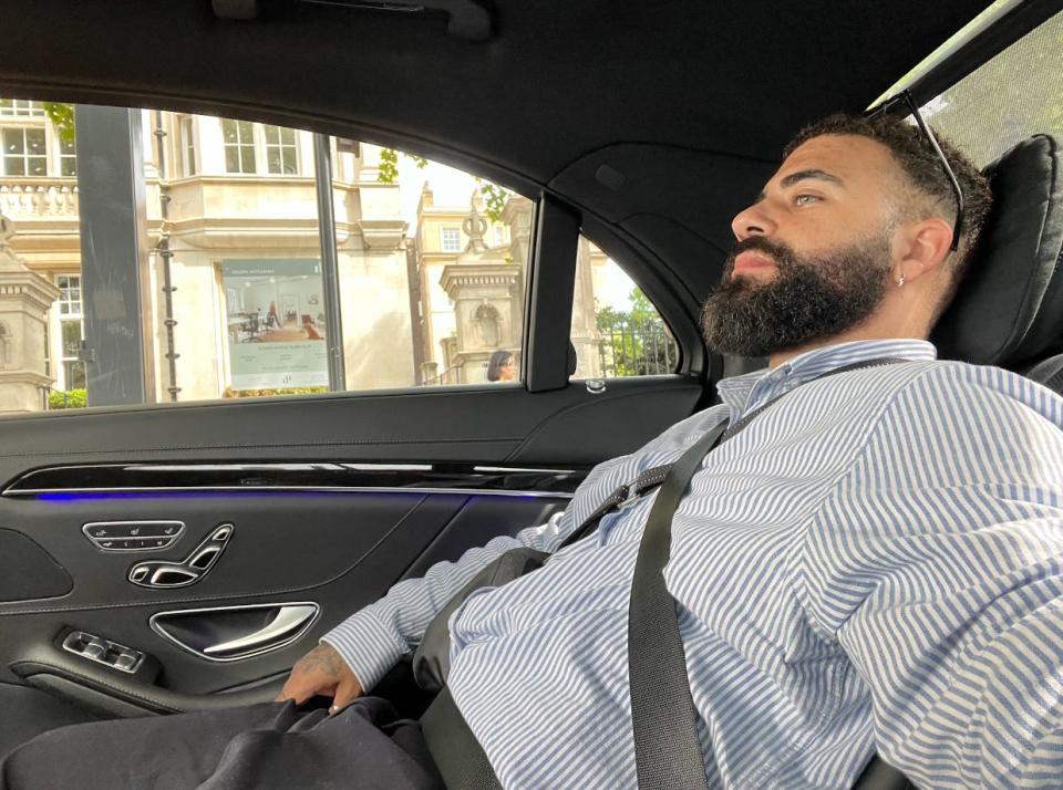 A selfie of Insider's Sam Tabahriti at the back of the car.