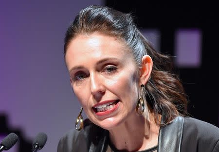 FILE PHOTO: New Zealand's new opposition Labour party leader, Jacinda Ardern, speaks during an event held ahead of the national election at the Te Papa Museum in Wellington, New Zealand August 23, 2017. REUTERS/Ross Setford/File Photo