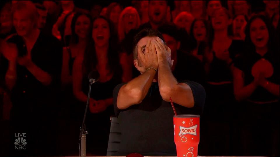 Simon Cowell is shocked on 'America's Got Talent.' (Photo: NBC)