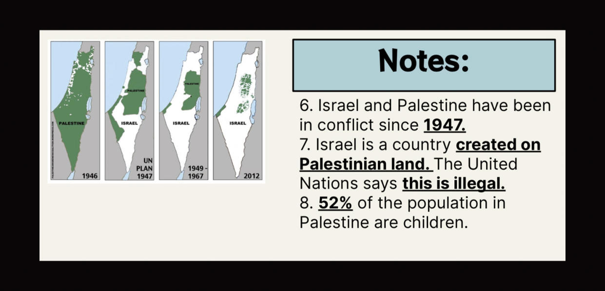 En una imagen facilitada por el Departamento de Educación de California, un extracto del modelo de plan de Estudios Étnicos del estado, que no aborda de manera directa el conflicto palestino-israelí, pero sí incluye una lección de muestra opcional que hace hincapié en las raíces judías en la tierra que hoy es Israel. (Departamento de Educación de California vía The New York Times)
