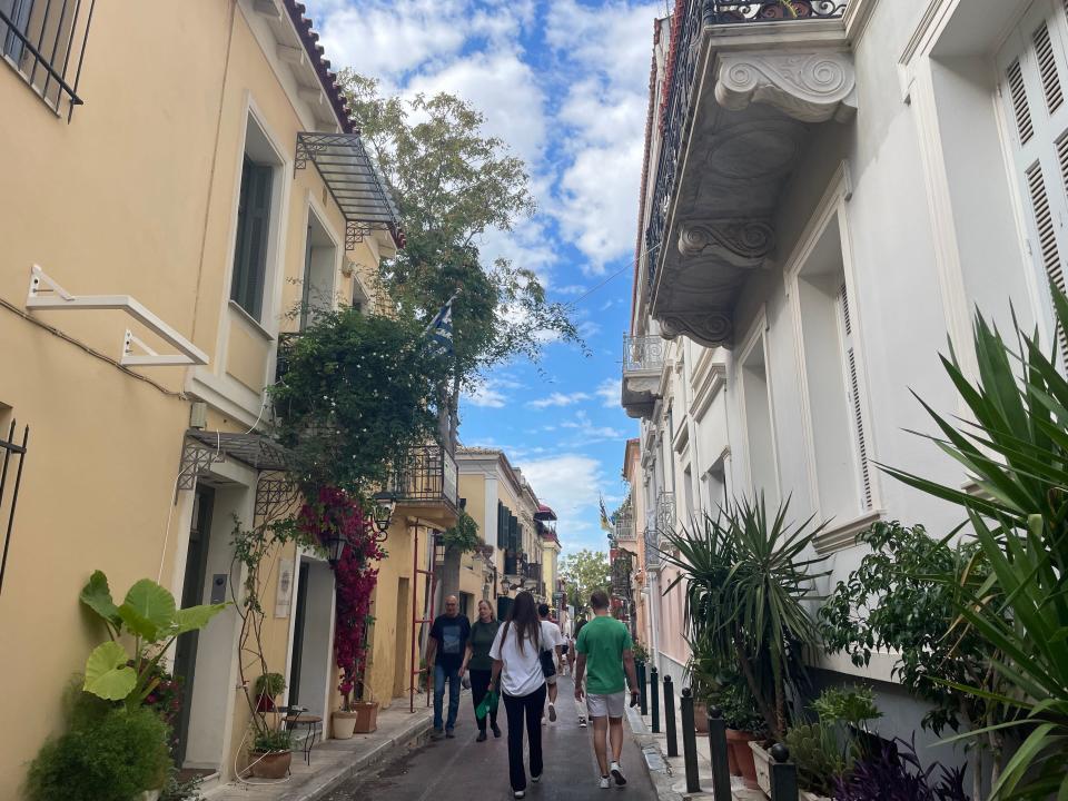 walkway between building in plaka outside of athens